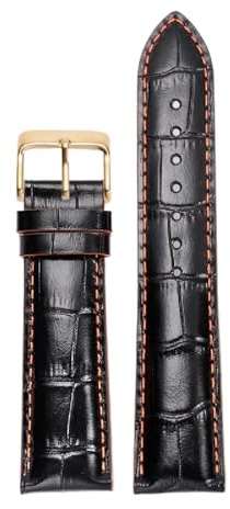 Uhrenarmband aus echtem Leder mit Krokodilmuster für Herren, Uhrenkette, Uhrenzubehör, 22mm/23mm, Farbe 9, 22mm