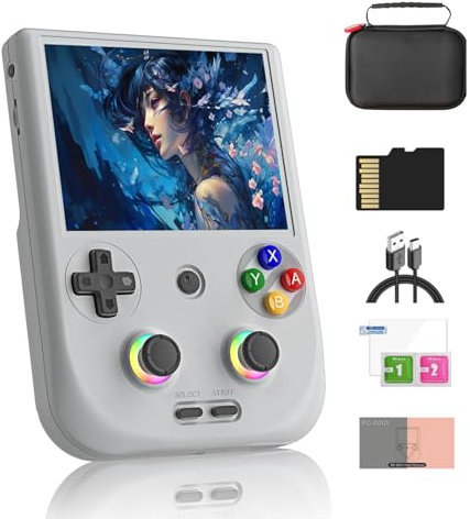 RG406V Console di gioco portatile retrò con borsa per il trasporto, touch screen IPS da 5,4 pollici Unisoc T820 Android 13 per videogiochi per bambini e ragazzi (4+128G)/Nessun gioco