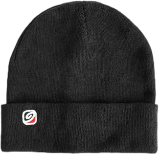 Dryrobe® Black Beanie Hat, Double Layer Knit Winter, Men & Women | Warm Outdoor Surfing, Cold Water Swimming, Hiking & Camping Accessory, Embroidered Icon