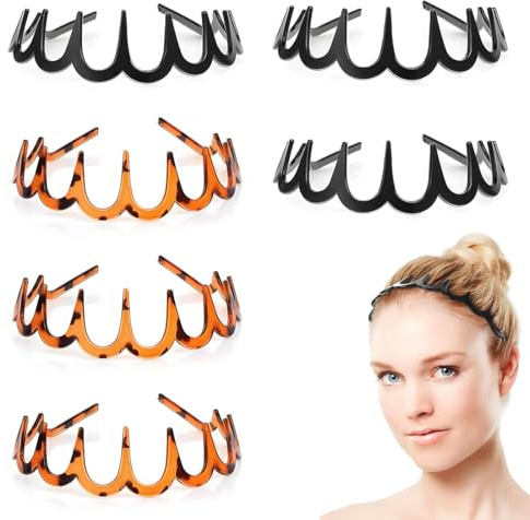 6 bandeaux en zigzag à dents de requin, peignes à cheveux et accessoires ondulés pour femmes et filles