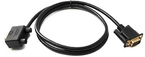 SYSTEM-S D Sub15 VGA Kabel 100 cm 15 Pin Stecker zu Stecker | HD, DB15, Winkel Left Angled Adapter