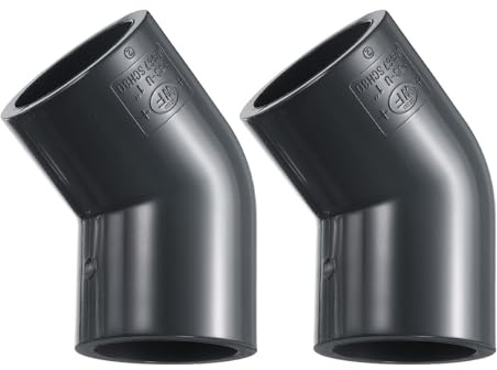 sourcing map 2pcs 45 Degree Elbow PVC Pipe Fittings 1 2 Way Furniture Grade PVC Corner Connectors Angle Elbow Side Outlet for Sewer Plumbing Drain Pipe Water Supplies Build Garden