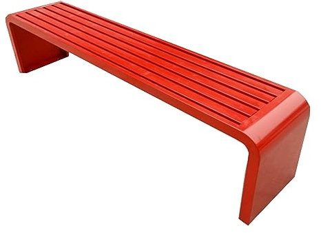 Gartenbank mit Metallbeinen, rustikale Esszimmerbank aus Beton in Holzoptik, für den Innen- und Außenbereich für Terrasse, Park, Veranda und Rasen, Natur und Schwarz (Größe: 150 cm)