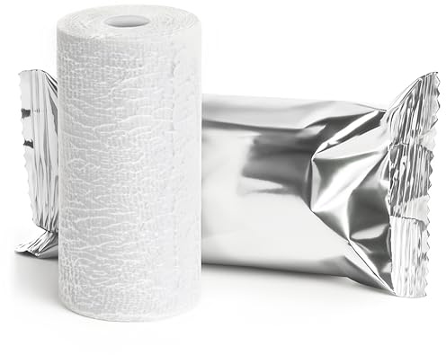 Benda Elastica all'Ossido di Zinco 5 mt x 10 cm, Bendaggi Funzionali, Antinfiammatoria, Pronta all'uso - Made in Italy
