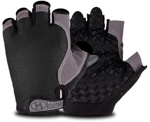 tiyiyok Gants de Musculation Hommes et Femmes, Gant Fitness, Respirants & Antidérapants pour Musculation Homme, Femme, Cyclisme, Randonnée, Noir (Large)