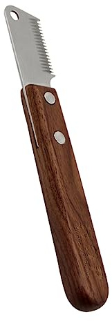 MINAOLULUS 1pieza Cepillo De Desenredar para Mascotas Cuchillas De Acero Inoxidable Herramienta De Dematting para Perros De Pelaje y Rizado Mango Ergonómico Rojo Oscuro