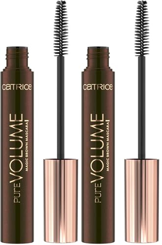 Catrice Pure Volume Magic Brown Mascara, Nr. 010, Schwarz, langanhaltend, volumengebend, Expressergebnis, natürlich, vegan, ohne Mikroplastikpartikel, Nanopartikel frei, ohne Parfüm, 2er Pack (10ml)