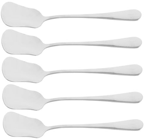 LAPYAPPE 5piezas Cucharas De Postre De Acero Inoxidable Para Yogur Café y Helados Utensilios De Cocina Elegantes y Modernos Para Uso Casa y Restaurante