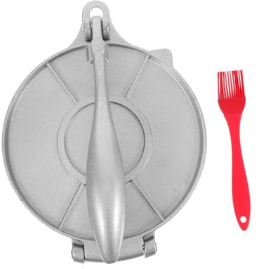 LALADEFIEE Prensa Manual Para Tortillas, Molde Para Empanadillas, De Aleación De Aluminio, Para Preparar Empanadillas Y Tortillas Con Cepillo De Silicona