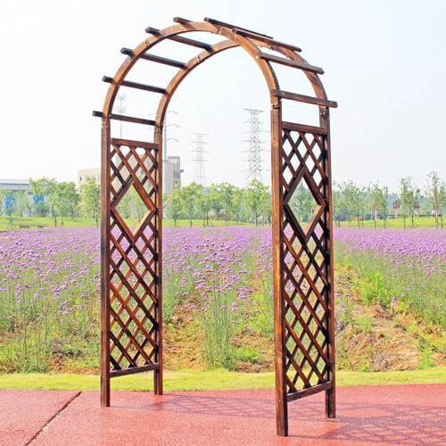 Arche de jardin en bois robuste pour mariage – Pergola extra large pour roses – Blanc, 120 cm – Support durable pour plantes grimpantes et fleurs