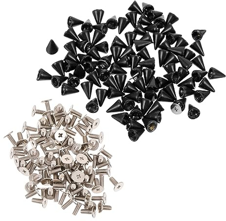 EXAOMBLE 100 Ensembles Rivets Métalliques Spikes pour Bricolage Clous à Vis Forme de Cône Accessoires de Vêtements Décoration de Sacs Chaussures et Artisanat Couleur