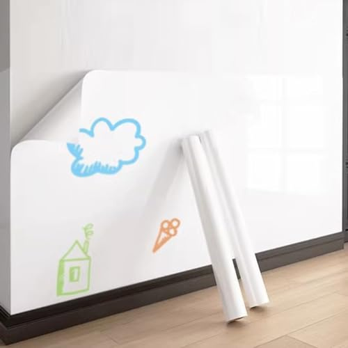 Papier magnétique pour tableau blanc, Tableau blanc magnétique, papier peint adhésif effaçable à sec, autocollant, blanc, plusieurs tailles(23.7x78.8IN(0.6x2m))