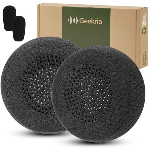 Geekria Comfort Mesh Fabric - Almohadillas de repuesto para auriculares Logitech Zone Wired, Zone 750 (no compatibles con Zone Wireless), almohadillas para los oídos (negro)