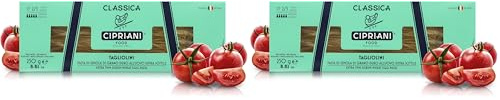 Cipriani Tagliolini, Pâtes de Semoule de Blé Dur Italien aux Oeufs Extra-fins, Tagliolini Classiques aux Oeufs Frais, Séchage Lent, 250 Grammes (Lot de 2)