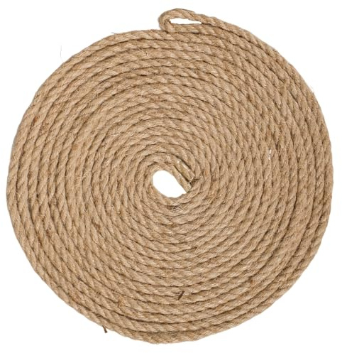 JEKUGOT Jute Rope, 10mm x 10m Thick Twine String, 3 Strand Braiding Twine for Crafting, Garden, Camping, Cat Scratcher String (Brown)