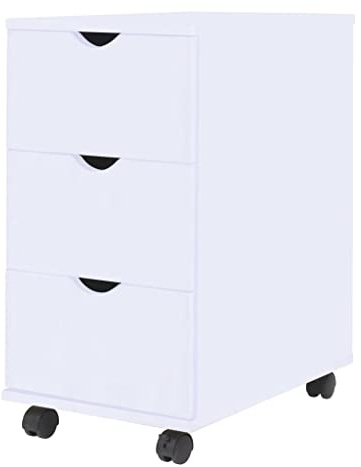 vidaXL Schubladenelement Rollen 33x45x60cm Weiß Rollcontainer Büroschrank