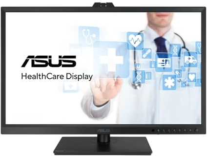 ASUS Healthcare OLED HA3281A - 32 Zoll 4K UHD Monitor - 16:9, 8MP 3840 x 2160 10-bit, AGLR, DICOM Zertifiziert, eingebautes Kolorimeter, Auto Kalibrierung, ergonomisch - DP 1.4, HDMI, USB-C mit 15W