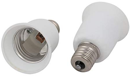 2pcs E17 a E27 Extender Adattatore Convertitore Lampada Lampadina Presa Supporto Bianco