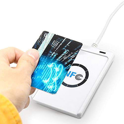 Lector de tarjetas de memoria, lector de RFID NFC Grabador ACR122U Adaptador de lector sin contacto ISO 14443A Compatible con CCID y PC/SC, compatible con tarjetas ISO/NFC/SD/ID