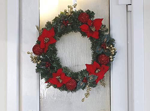 HomeZone® Festlich verzierte Weihnachtskranz, Weihnachtskugeln, Tannenzapfen, hängende Kranz