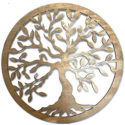 Baum des Lebens Wanddeko Gold Baum Wanddekoration DekoTree of Life Wooden Wall Decoration Family Wall Art Geometrische Ornamente Minimalistische Wandkunst Hängende Dekoration