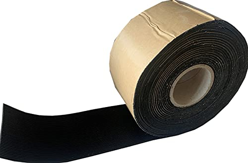 addys-onlinesale Feinriefenmatte selbstklebend 3mm stark Premiumqualität mit Wasserableitenden Riefen und starker Klebeschicht, Schwarz, 200mm breit, 1m lang