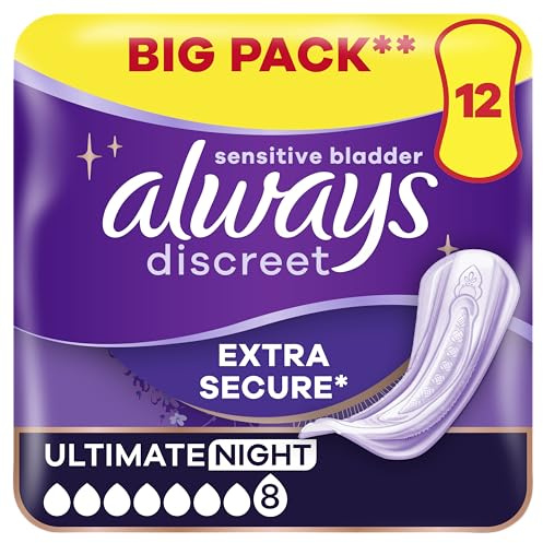 Always Discreet Incontinence Pads Plus Women Ultimate Night x12