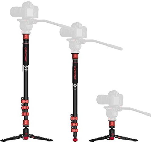 IFOOTAGE Cobra 3 A180F Caméra Monopode Télescopique 3-en-1 - Trépied Professionnel Pour Photographie et Vidéo - Compatible Avec Appareils Photo Reflex et Caméscopes - Aluminium 180cm