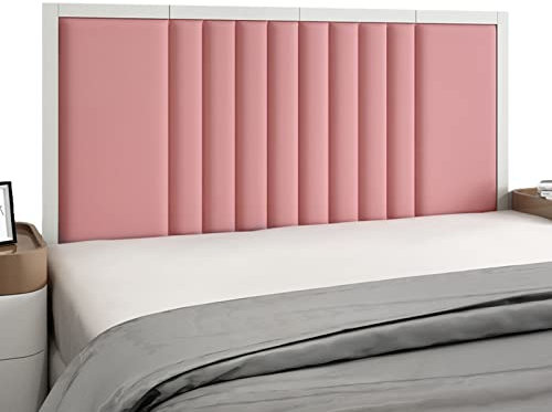 Upholstered Wall Panels, Self Adhesive Splicing Headboard for King, Twin, Full and Queen,Soundproof DIY 3D Panels (Color : Pink, Size : 120cm)