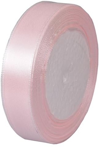 Satinband Hellrosa 20mm, 22 Meters Geschenkband Schleifenband Bänder zum Basteln Nähen, Dekoband Stoffband Bänder für Geschenkverpackungen Haarschleifen Geburtstag Hochzeit Partys Dekoration