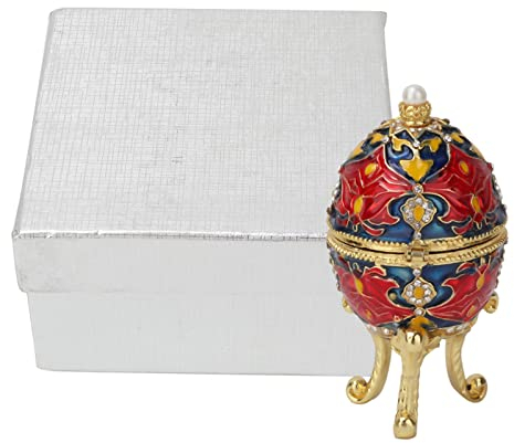 MINGZHE Ei-Schmuckschatulle, Emaillierte Osterei-Box, Schmuckschatulle, Vintage-Emaille-Osterei, Diamant-Schmuck-Organizer, Schmuckkästchen, Dekoration, Geschenk