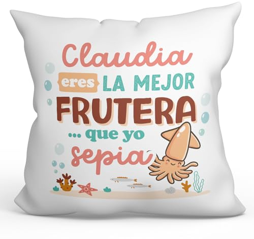 MUGFFINS Cojín Personalizable 40x40 cm para FRUTERA Mujer Relleno Incluído - En Español - Mejor Que yo Sepia - Regalo Original y Divertido