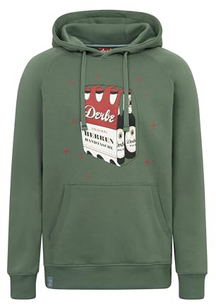 derbe Hoodie Herrenhandtasche Herren Oliv Grün XXL | Kapuzenpullover | Hamburg | Männer | Sixpack | Bier | Handtasche | Sweat