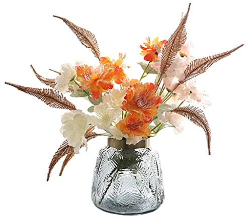 IRYZE Unstblumen wie Echt Kirschblüten Künstliche Blumen Seide Gefälschte Blume Gras Vase Set for Hochzeit Dekoration Dekor Home Valentines Tag Geschenk Künstliche Pflanzen