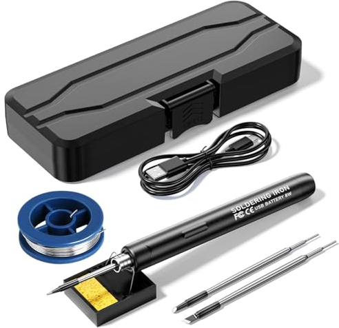 Treedix Cordless USB Rechargeable Soldering Iron Kit, 8W, 3 Adjustable Modes, 3 Iron Tips, Portable, for Repairing