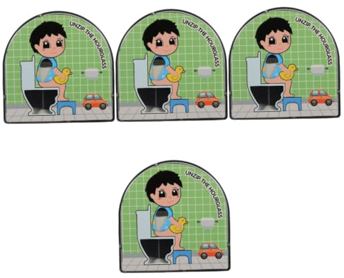 ABOOFAN 4 Pièces sablier Cinq Minutes sablier 5 Horloge de Sable de Toilettes minuteur minuterie pour Les Enfants sablier de 5 Minutes Caca décorer Jouet l'horloge Manquer Abdos
