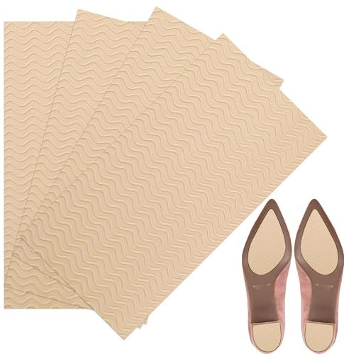 Shengxi 4 Stück Rutschfeste Sohle, 27×10cm Rutschfeste selbstklebende Sohlengummi, Schuhsohlen Protektoren Geräuschreduzierung geeignet für Sportschuhe, High Heels und mehr, Aprikosenfarbe
