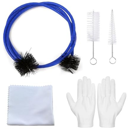 Trompetenreinigungsset Trompetenzubehör 4er Set Trompetenbürsten Musikinstrument Reinigungsbürste Trompetenhorn Reinigungsset Trompetenbürste mit Metallgriff
