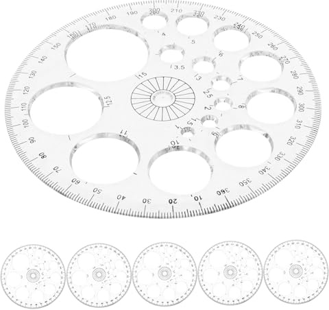 NUOBESTY Goniometro Strumento Pratico per Disegnare Linee Radiali Creativo in Plastico 6 Pezzi e Misurare Angoli per Decorazioni Scuola per Disegno e Progettazione