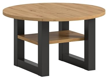 möbelando Couchtisch >Seattle< in grau Nachbildung Artisan Eiche Esszimmer, Wohnzimmer, Jugendzimmer Tischplatte umlaufend mit 1,3 mm ABS-Kante zum Plattendekor 75x42x75 (BxHxT)