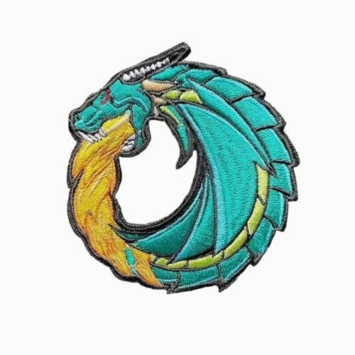 Patches Klett Tiger Drache Aufnäher mit Klettverschluss Stickerei Klettbänder Taktische Moral MilitäR Patches für Rucksäcke, Jacken, Jeans, Kappen, Kleidung (Drache)