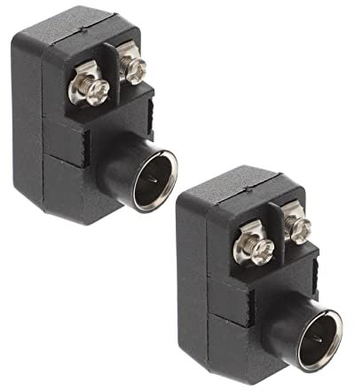 POPETPOP Tv Antenna Coaxial Connector with F-type Male Coax Connector and Dc Interface 2pcs 75 Ohm Matching Adapter Easy to Use for Tv Aerial Setup