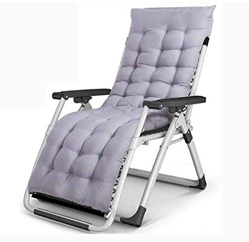 POLGDW Sun Loungers,Camping Chairs Garden Loungers Folding Chair Deck Chair Sunloungers,Patio Lounger Chair with Outdoor Beach Camping Chair (Black+Gray Cotton pad)