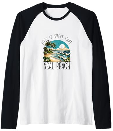 Love in every wave - Seal Beach Raglan Baseball Tee