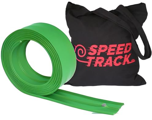 Speed Track 5m Green Flexible Toy Car Track with Storage Bag - Indoor & Outdoor Flexible Diecast Car Monster Truck Race Track for Loops, Jumps, Ramps with Suction Cups for Windows, Doors