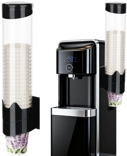 MYITYARD Dispenser per tazze, portabicchieri a strappo, montaggio a parete, per raffreddamento dell'acqua, adatto per bicchieri di carta e plastica usa e getta da 200 ml a 350 ml, per casa, ufficio