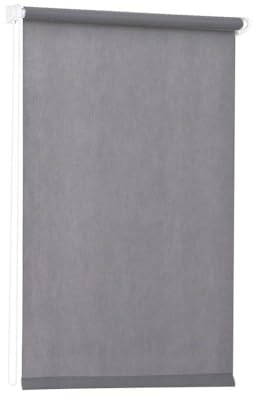 Sekey Verdunklungsrollo ohne Bohren Klemmfix 70 cm breit, Vliesstoff Seitenzugrollo Hitzeschutz Sichtschutz und Sonnenschutz Wandmontage Deckenmontage Klemmrollo, 70 x 130 cm, Grau Vliesstoff