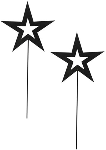 weihnachtlicher stimmungsvoller Deko-Stecker Garten-Stecker Stern schwarz matt Preis für 2 Stück
