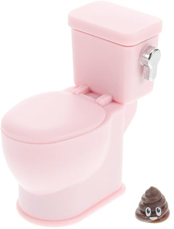 Toyvian Miniatur-toilettenmodell, Puppenhaus-Toilette im Maßstab 1:12, Realistische Kunststofftoilette für Puppenhaus-badezimmermöbel, Lustiges Deko-Accessoire für Puppen