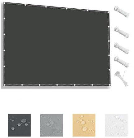 AUWUUA Telo Ombreggiante con occhielli 4x6M Vela ombreggiante Impermeabile Rettangolare, Tenda ombreggiante, Protezione UV 95% per Esterni Pergola Piante Da Patio Serra Auto Piscina, Antracite